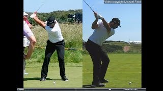 Jon Rahm golf swing  Long Iron faceon amp downtheline July 2017 [upl. by Leopoldine]