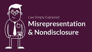 Misrepresentation and Nondisclosure  Contracts  Defenses amp Excuses [upl. by Nelehyram]