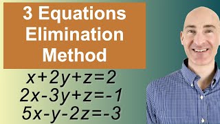 Solving Systems of 3 Equations Elimination [upl. by Ettezoj]