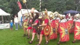 Roman Reenactment at the Amphitheatre in Caerleon Marching In [upl. by Giff119]