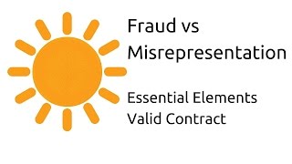 Fraud vs Misrepresentation  Other Essential Elements of a Valid Contract  CA CPT  CS amp CMA [upl. by Sirenay591]