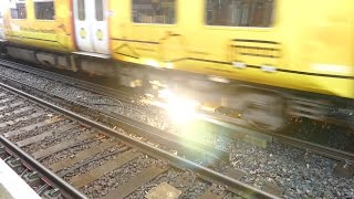 Merseyrail 507 009 making arcs at Birkdale station [upl. by Ashlee]